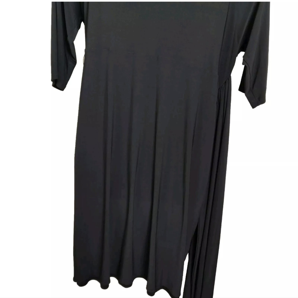IGIGI Solid Black Stretchy Faux Wrap Dress Formal Cocktail Plus Size 18/20 - Picture 8 of 14